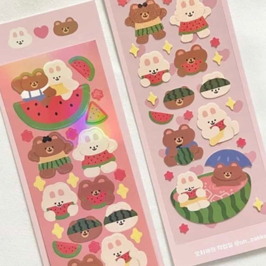 Oh Zakka Fruit Bears Sticker Sheet - Dandy Mail