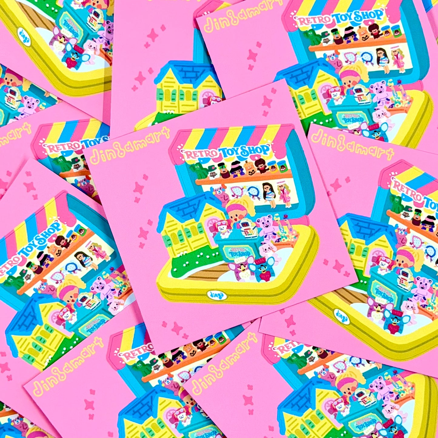 Retro Toy Shop Pocket Dinga Sticker Sheet