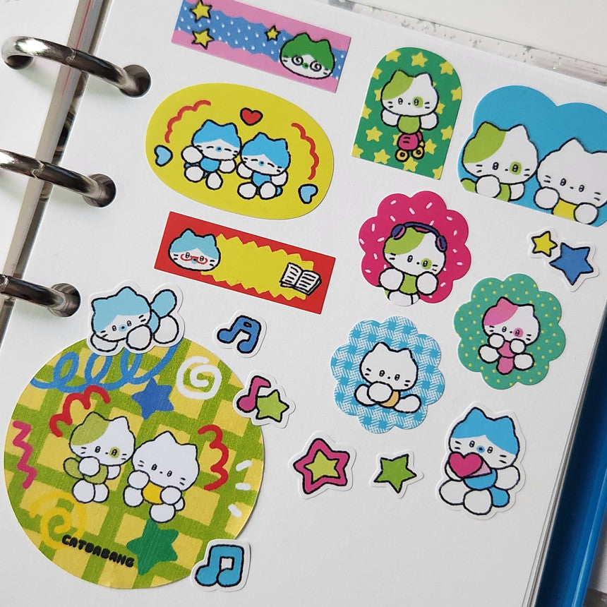 Catdabang Kitty Business Kiss-cut Sticker Roll - Dandy Mail