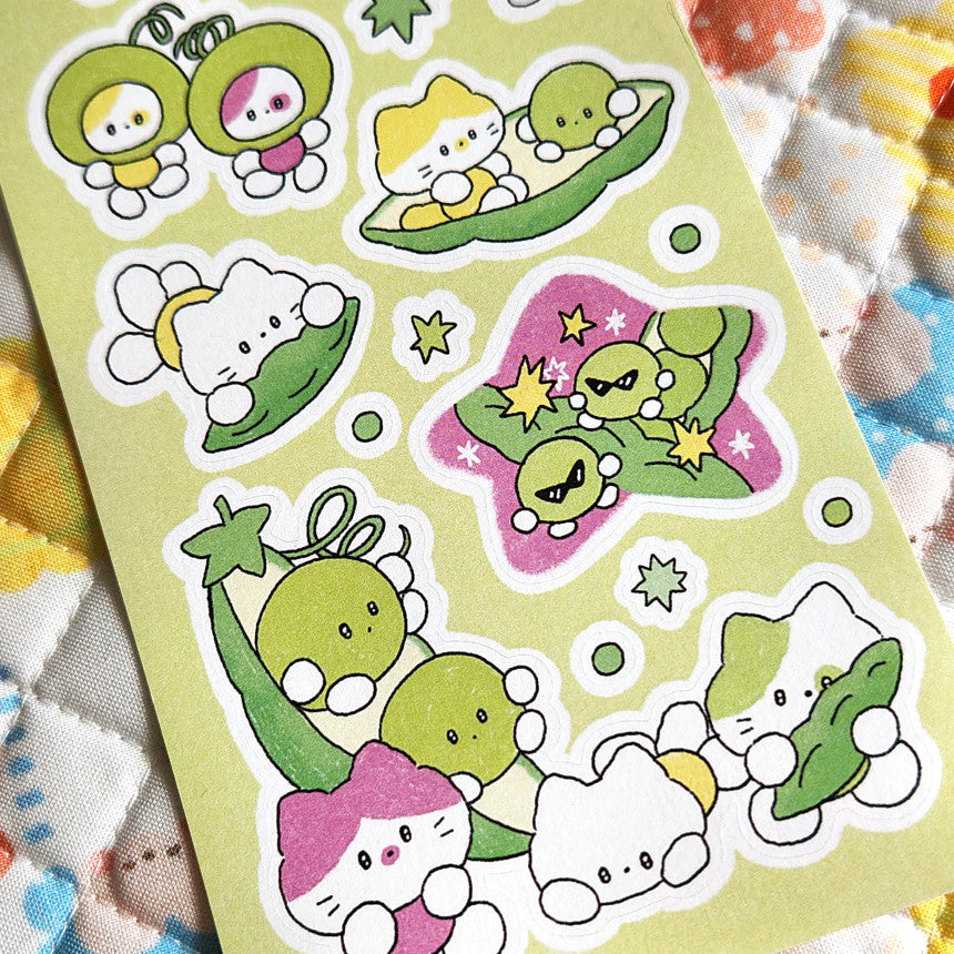 Catdabang Peas Please Sticker Sheet - Dandy Mail