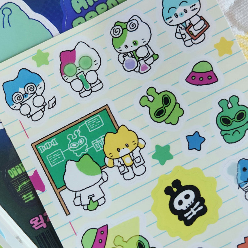 Catdabang Science Lab Sticker Sheet - Dandy Mail