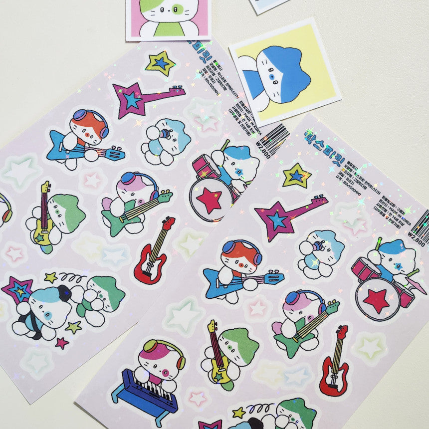 Catdabang Rock Band Sticker Sheet - Dandy Mail