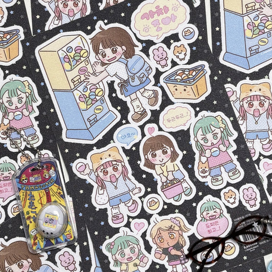 PpomPpom Studio Gashapon Machine Sticker Sheet - Dandy Mail