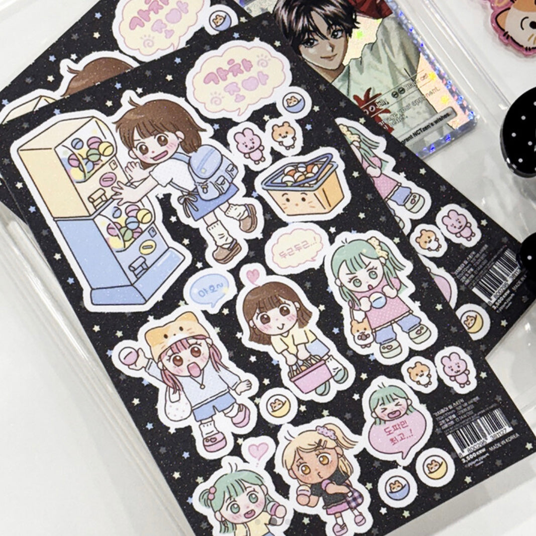 PpomPpom Studio Gashapon Machine Sticker Sheet - Dandy Mail