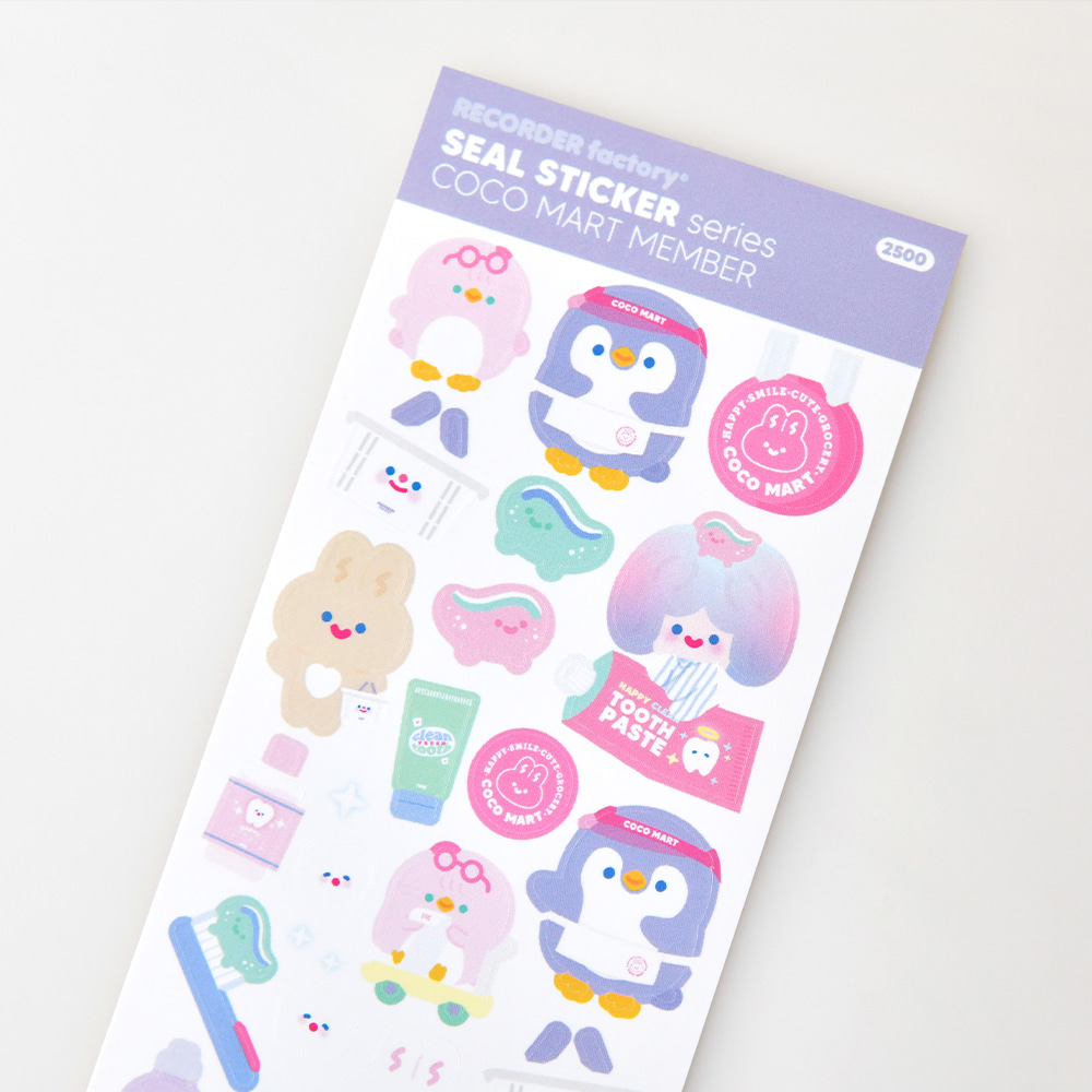 Recorder Factory Coco Mart Member Seal Sticker Sheet