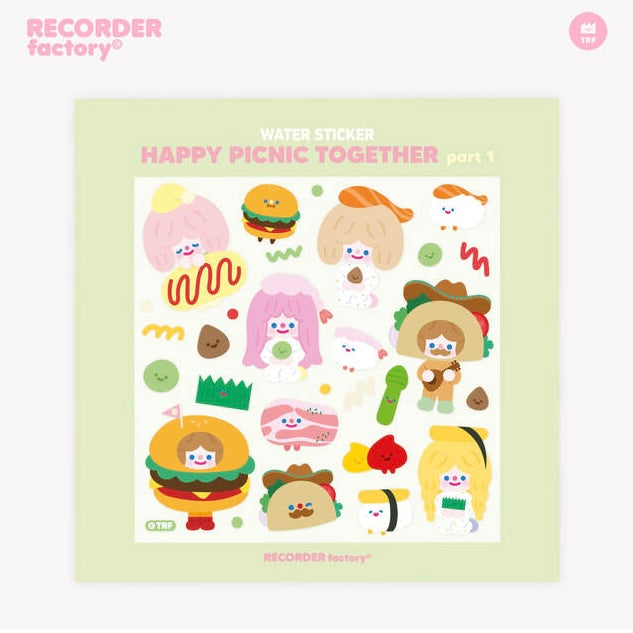 Recorder Factory Happy Picnic Together Part 1 Sticker Sheet