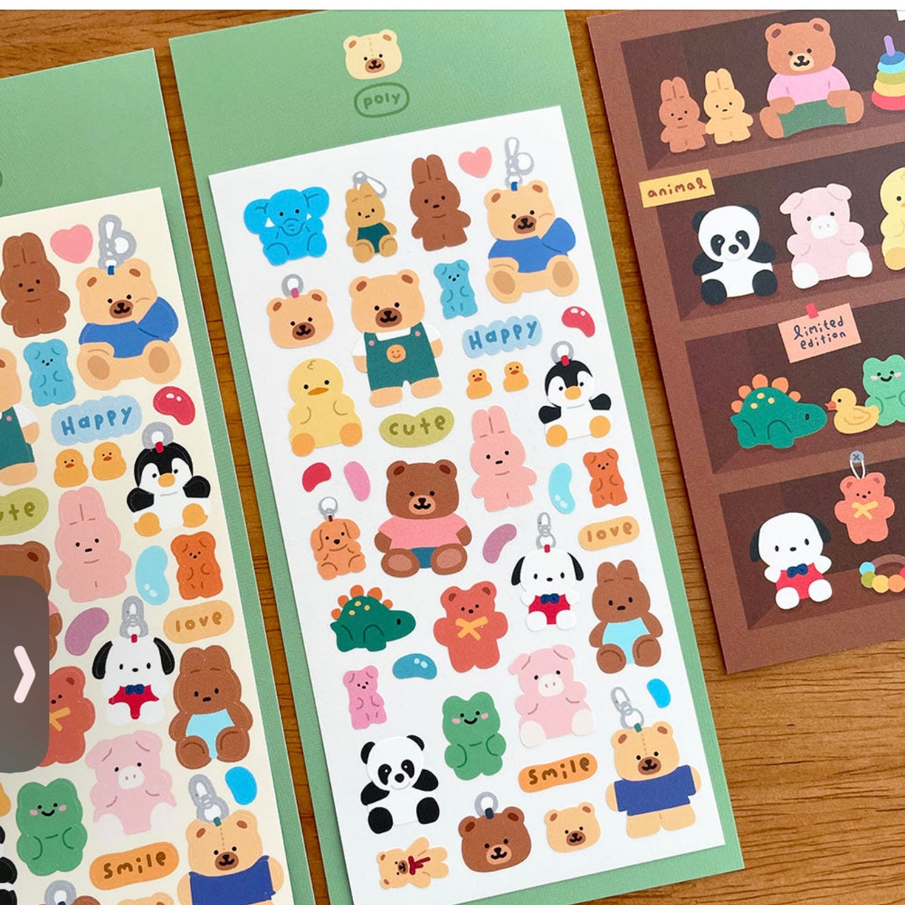Poly Bear Keychains Sticker Sheet