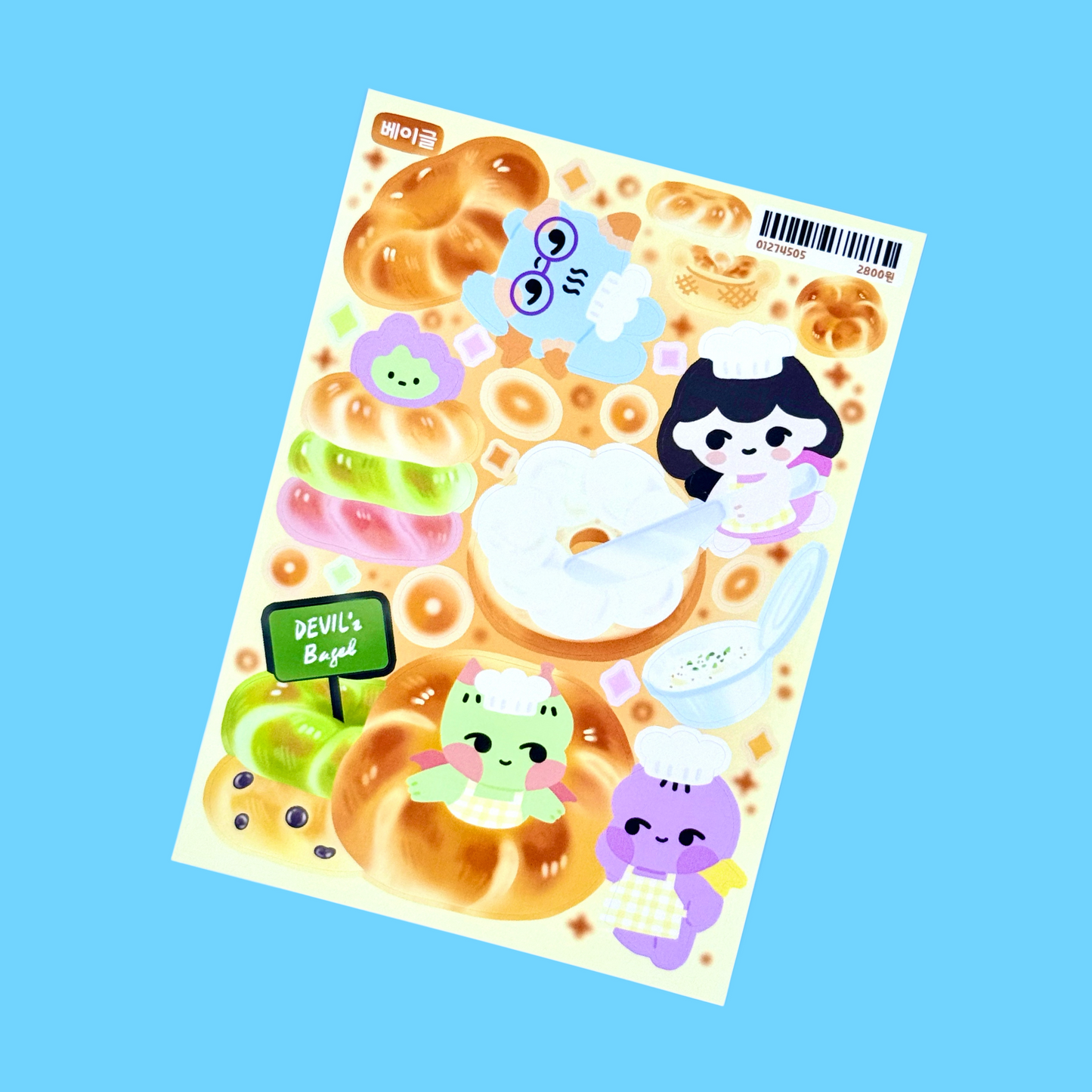 Jiok Bagel Bakery Sticker Sheet