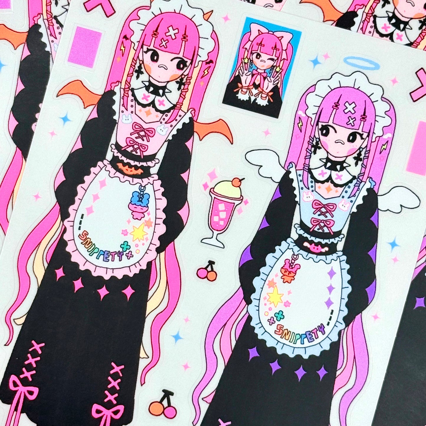 Leenahoo Neon Angels Large Sticker Sheet - Dandy Mail
