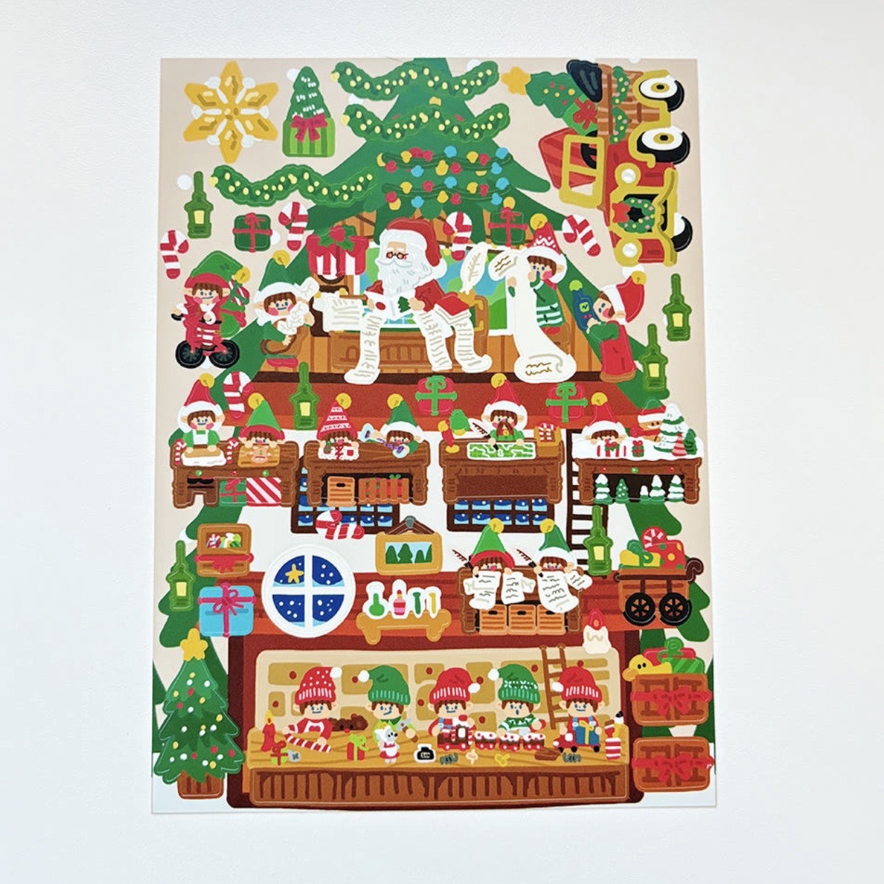 Dinga Mart Christmas Tree House Large Sticker Sheet - Dandy Mail