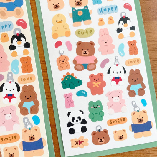 Poly Bear Keychains Sticker Sheet - Dandy Mail