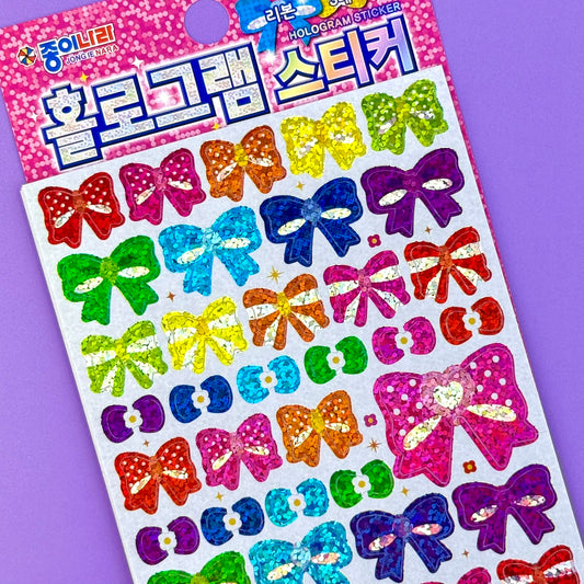Holographic Bow Sticker Sheet Pack - Dandy Mail