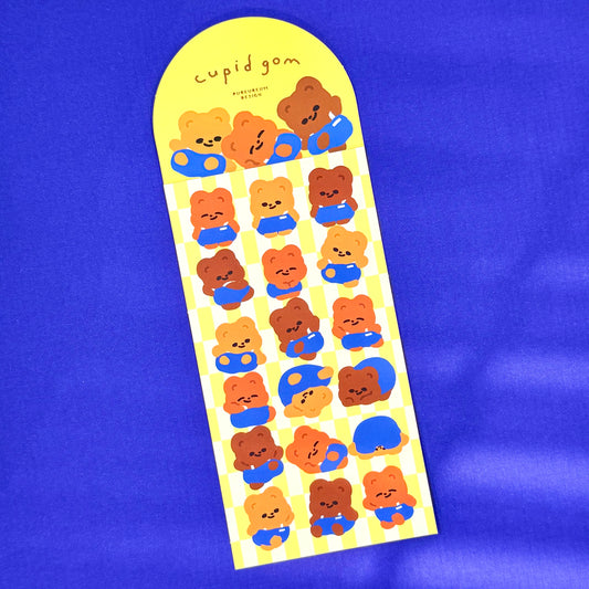 Pureureum Overalls Bears Sticker Sheet - Dandy Mail