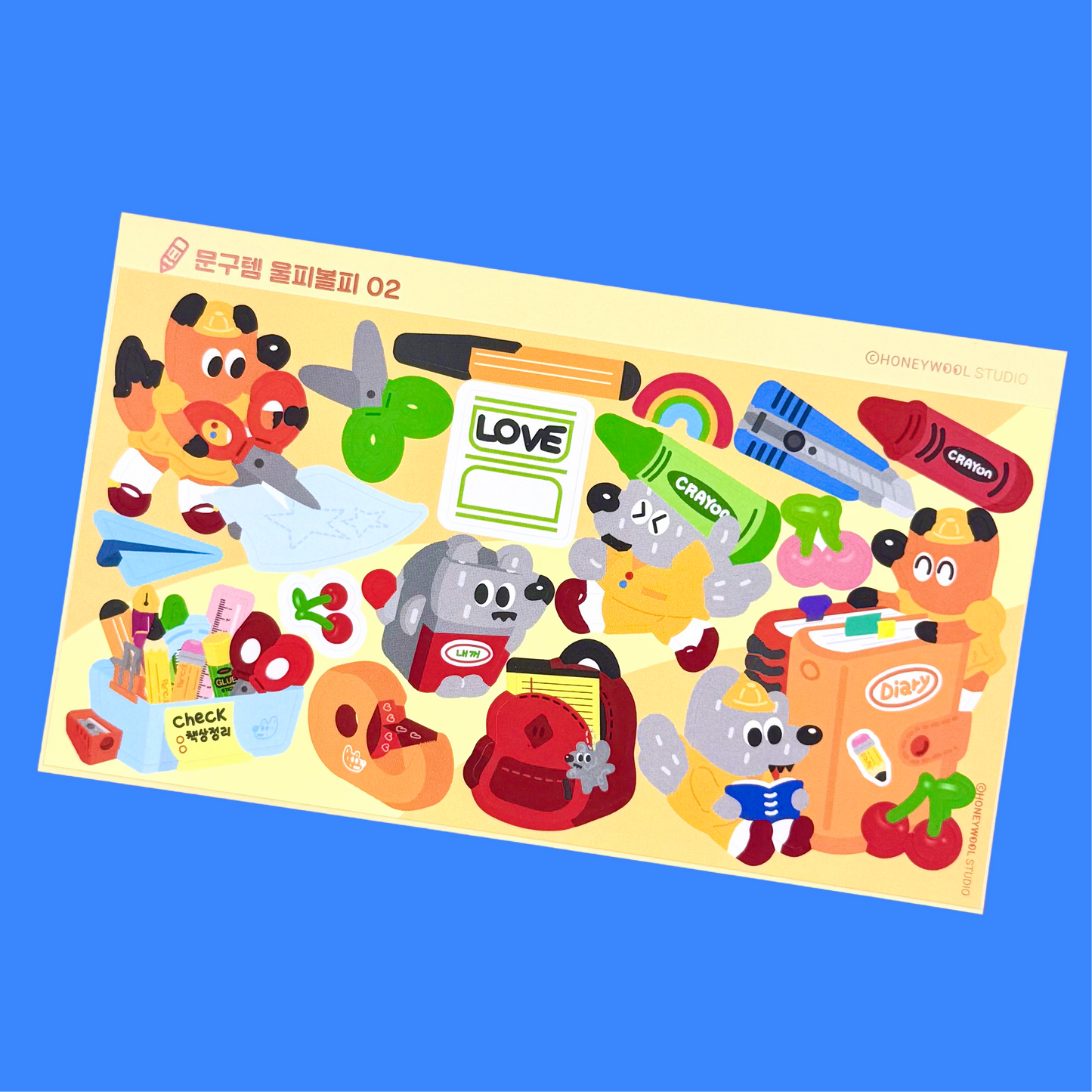 Honeywool School Tools 02 Sticker Sheet - Dandy Mail