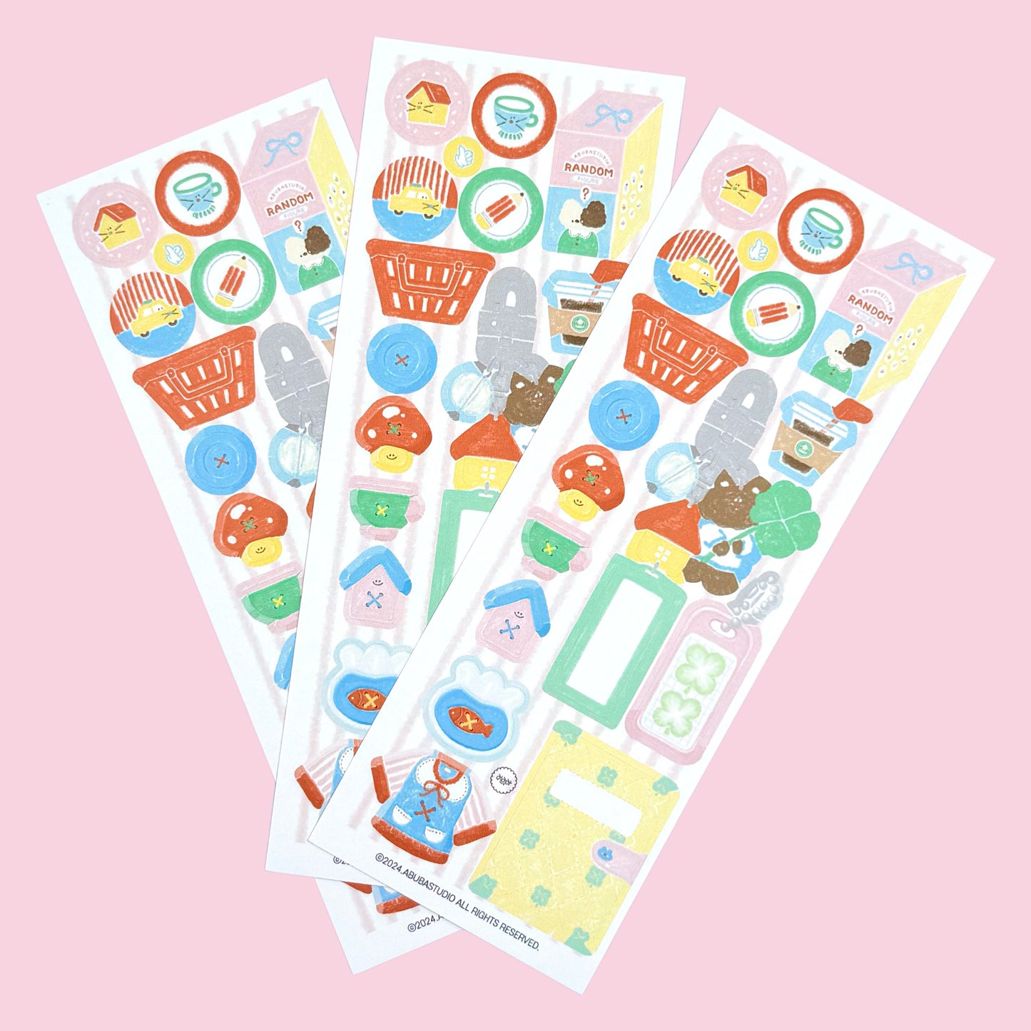 Abuba Studio Mushroom Trio & Pojak Point Sticker Sheets - Dandy Mail