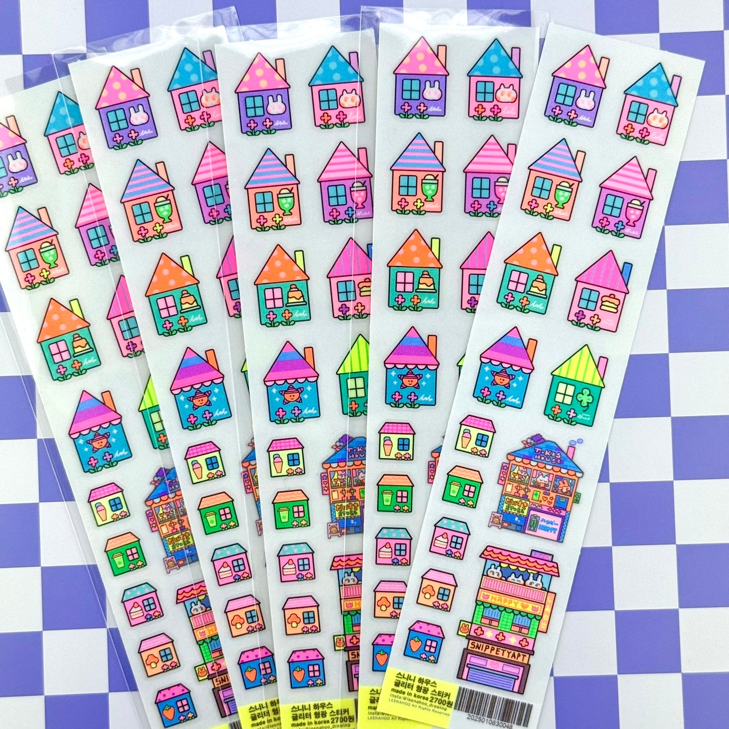 Leenahoo Neon Houses Sticker Sheets