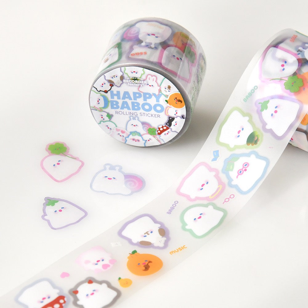 Recorder Factory Happy Baboo Sticker Roll - Dandy Mail