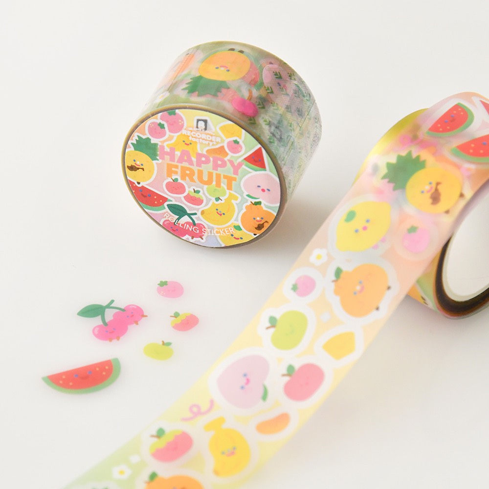 Recorder Factory Happy Fruit Sticker Roll - Dandy Mail