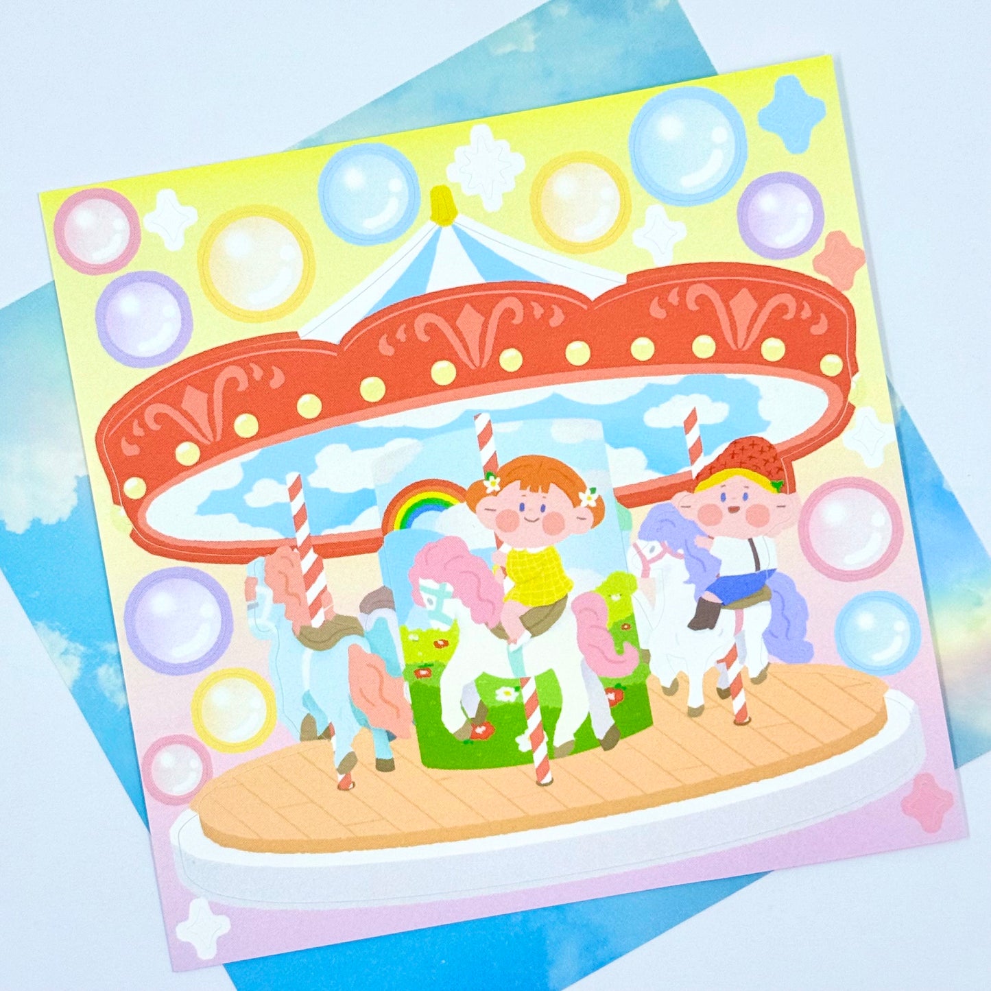 Shop Zais Merry Go Round Sticker Sheet - Dandy Mail