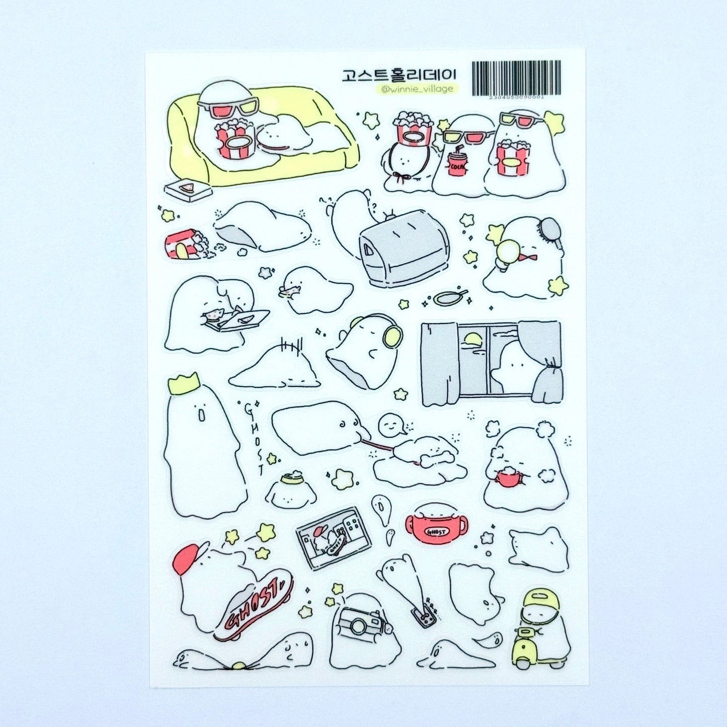 Winnie Village Chillin' Ghost Sticker Sheet - Dandy Mail