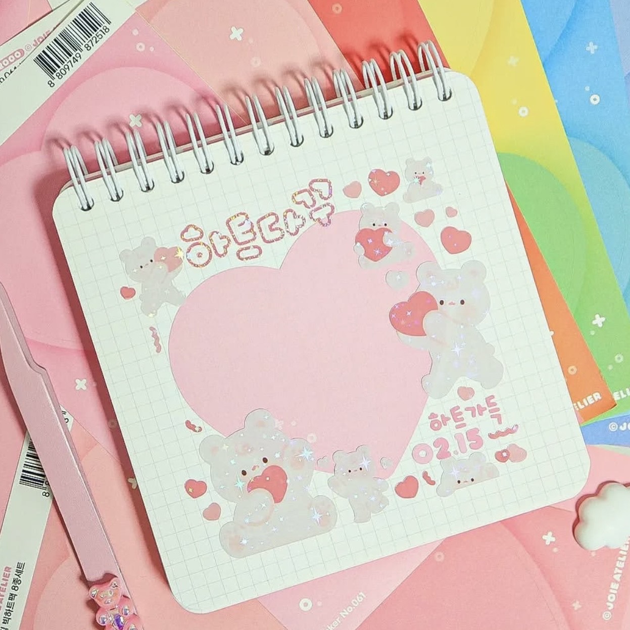 Joie Atelier Large Heart Memo Sticker Pack