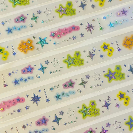 Zeki Bear Twinkle Glitter Kiss-cut Sticker Roll