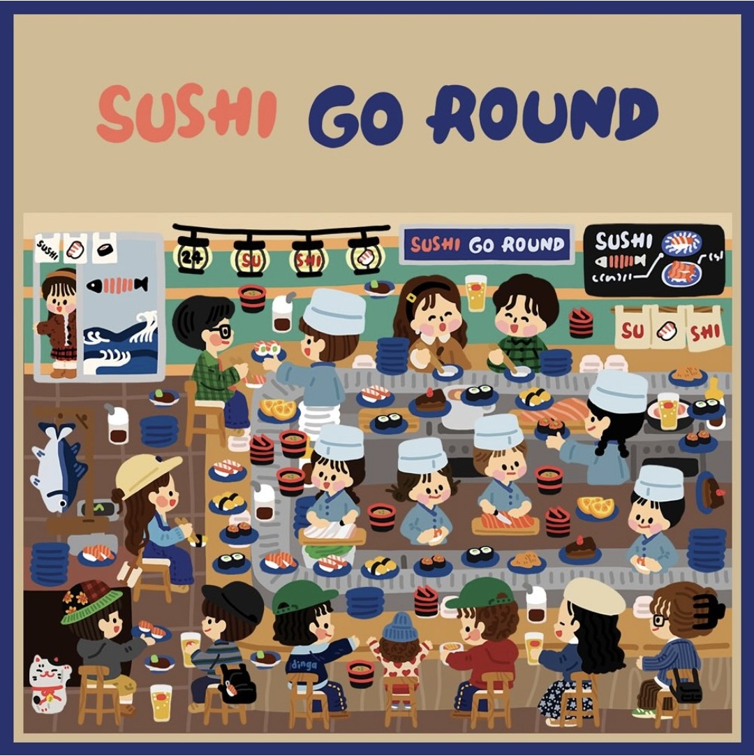 Dinga Mart Sushi Go Round XL Sticker Sheet - Dandy Mail