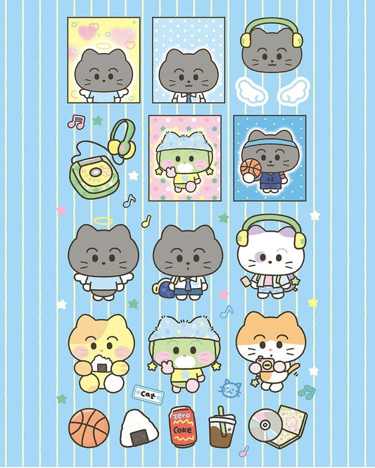 Ppomppom Studio Cat Student Sticker Sheet - Dandy Mail