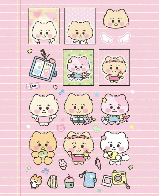 Ppomppom Studio Cat Student Sticker Sheet - Dandy Mail