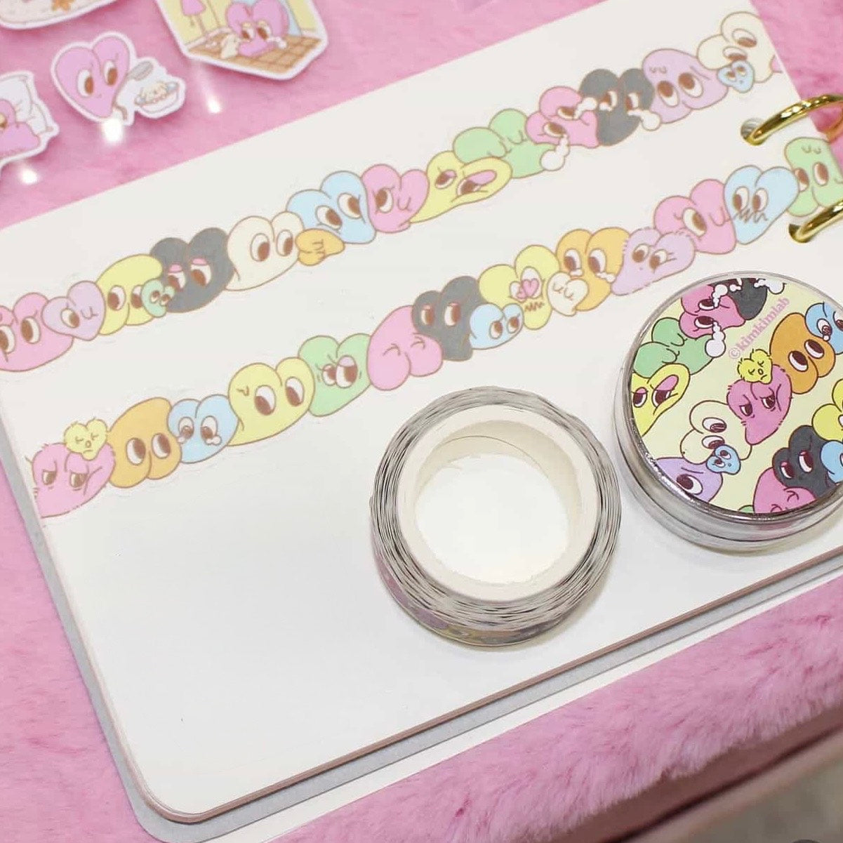 KimKimLab Tired Hearts Die-cut Washi Tape Roll - Dandy Mail