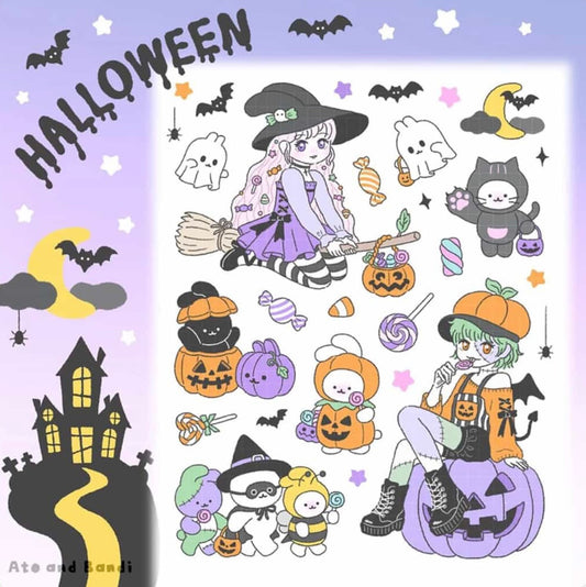 Ato and Bandi Halloween Large Sticker Sheet - Dandy Mail