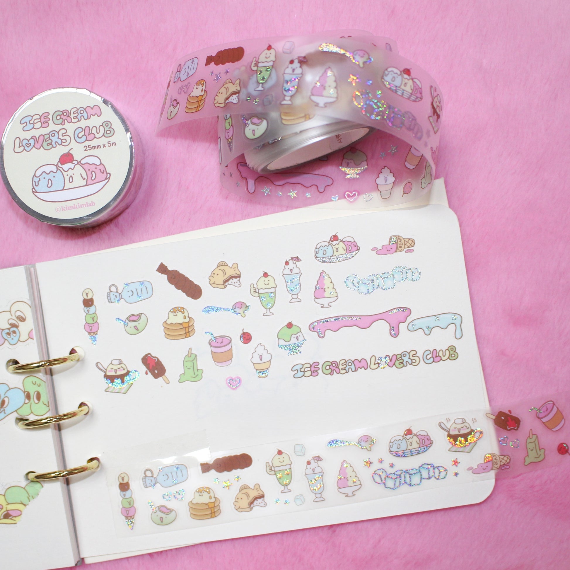 KimKimLab Ice Cream Lovers Club Kiss-cut Sticker Roll - Dandy Mail