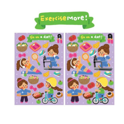 Dinga Mart New Years Resolutions Sticker Sheets