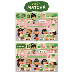 Dinga Mart Matcha Sticker Sheet - Dandy Mail