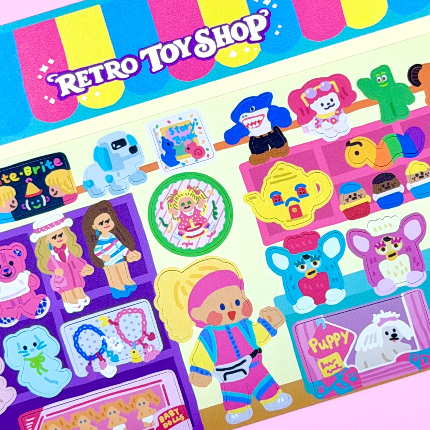Dandy Mail x Dinga Mart Retro Toy Shop Sticker Sheet