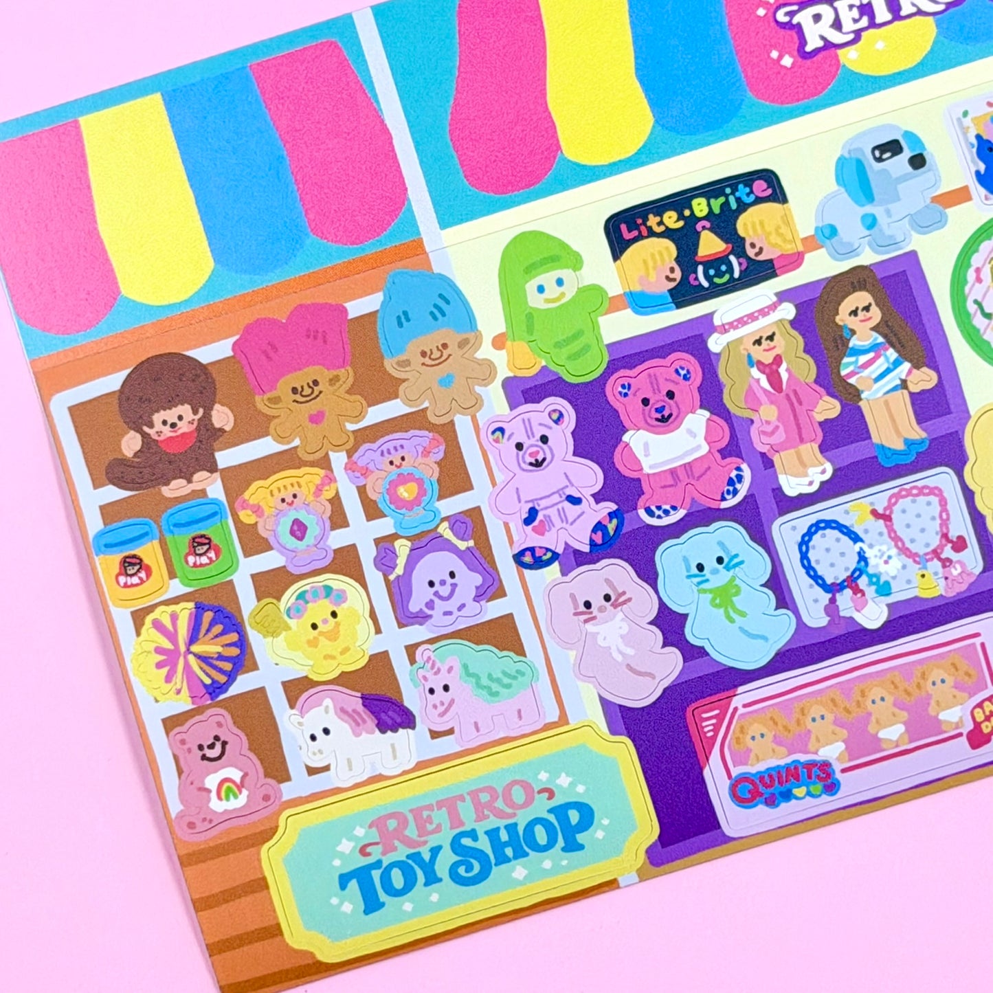 Dandy Mail x Dinga Mart Retro Toy Shop Sticker Sheet
