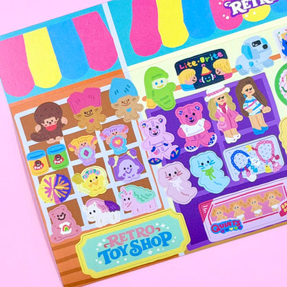 Dandy Mail x Dinga Mart Retro Toy Shop Sticker Sheet