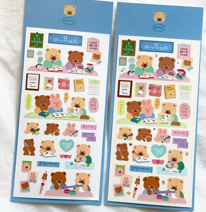Poly Bear Diary Club Sticker Sheet