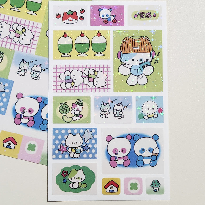 Catdabang Sparkly Squares Sticker Sheet - Dandy Mail