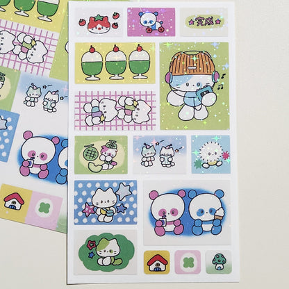 Catdabang Sparkly Squares Sticker Sheet - Dandy Mail
