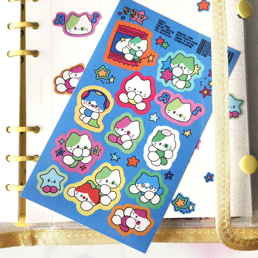 Catdabang Silly Cat Sticker Sheet - Dandy Mail