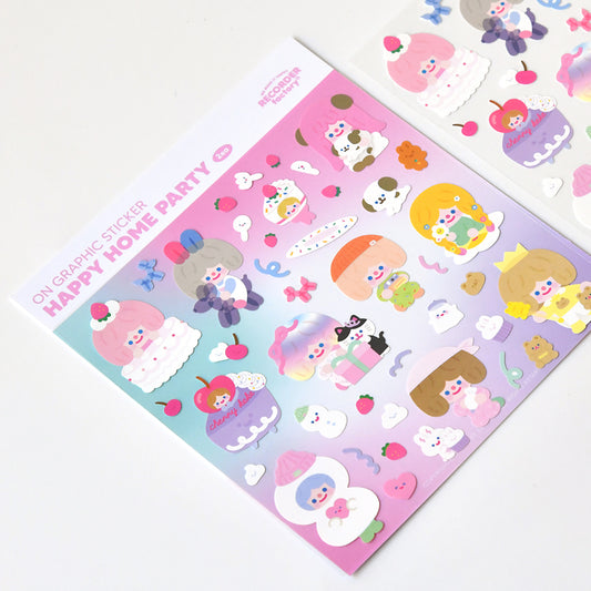 Recorder Factory Happy Home Party Sticker Sheet