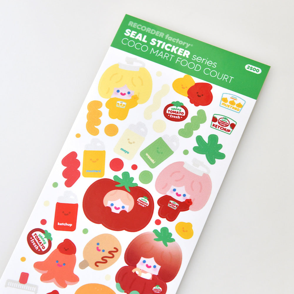 Recorder Factory Food Court Seal Sticker Sheet