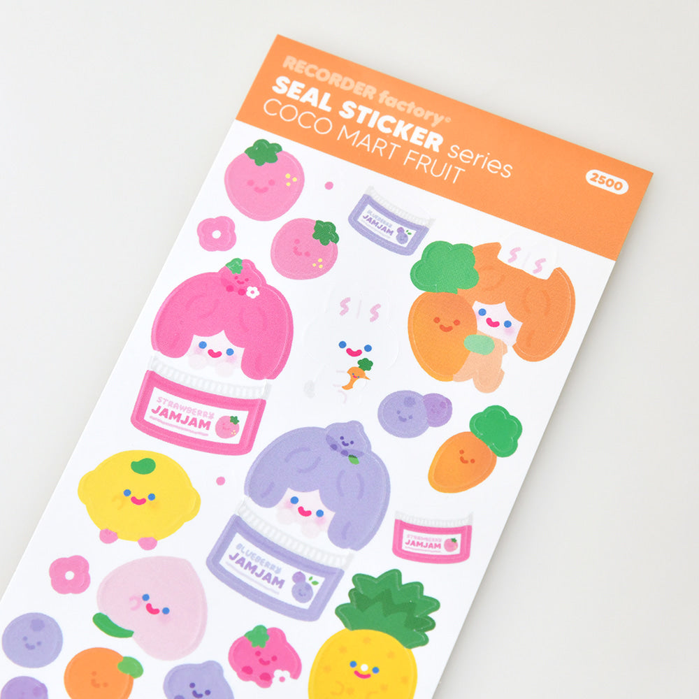 Recorder Factory Fruit Seal Sticker Sheet