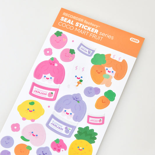 Recorder Factory Fruit Seal Sticker Sheet