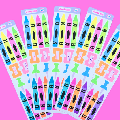 Dandy Minis Crayon Sticker Sheet - Dandy Mail