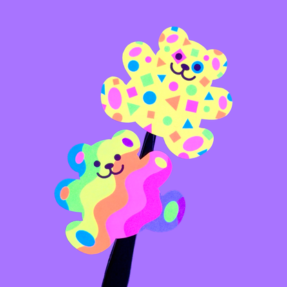 Dandy Designs Patterned Biggie Bears Sticker Sheet - Dandy Mail