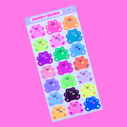 Dandy Designs Heart Bears Sticker Sheet - Dandy Mail