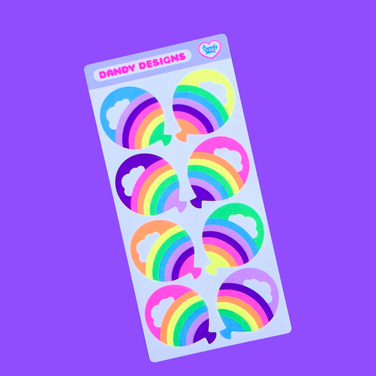 Dandy Designs Rainbow Balloons Sticker Sheet - Dandy Mail