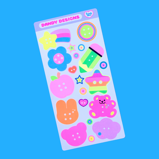 Dandy Designs Rainbow Buttons Sticker Sheet - Dandy Mail